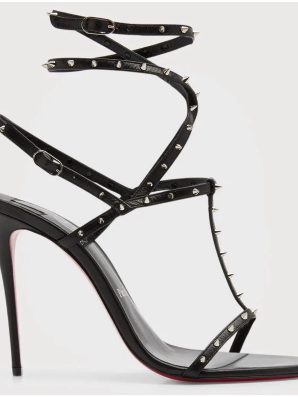 Christian Louboutin Red Patent Sole Bombina Spikes with Stud Detail